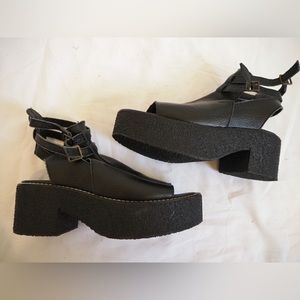 Free People Black Platform Sandals Size 8